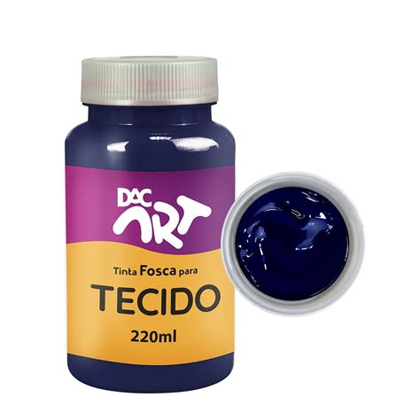 Tinta Fosca Para Tecido DAC Art Azul Marinho 220ml 22003 4 DAC