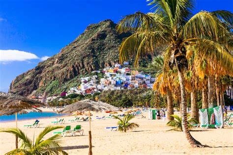 Best Beaches of Tenerife - Las Teresitas Near Santa Cruz. Canary Islands Stock Photo - Image of ...