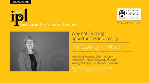 Prof Lynn Mcbain Inaugural Professorial Lectures Ipl Youtube