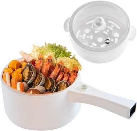 L Portable Electric Hot Pot With Steamer Non Stick Pan In Hot Pot For Steak Egg Ramen