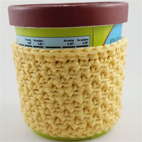 Crochet Ice Cream Pint Cozy Free Pattern Dandy Bee Makes