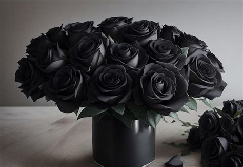 Premium AI Image | Black Rose Bouquet