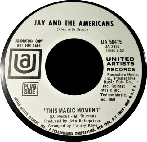 Jay And The Americans* - This Magic Moment (1968, Shelley Pressing ...