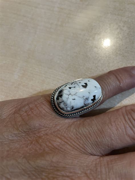 White Howlite Ring White Buffalo Ring White Turquoise Etsy