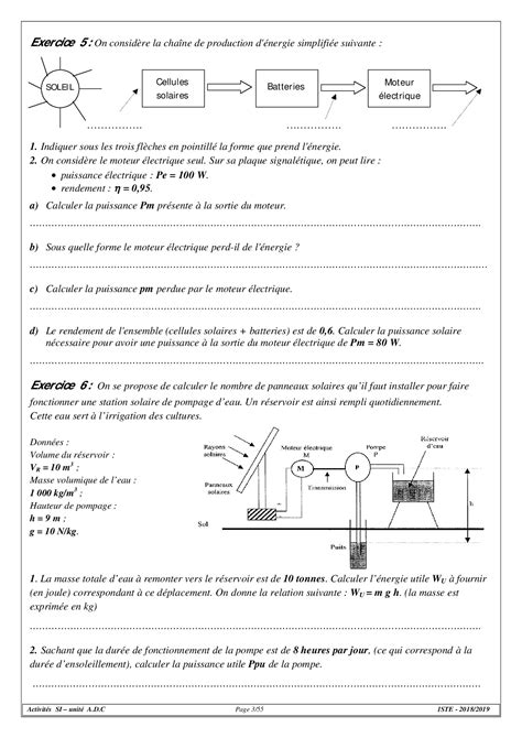 Fonction Alimenter Nergie Lectrique Exercices Alloschool