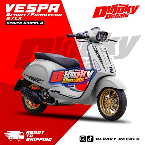 Jual Stiker Striping Cutting Vespa Sprint Primavera S LX Tipe Simpel D