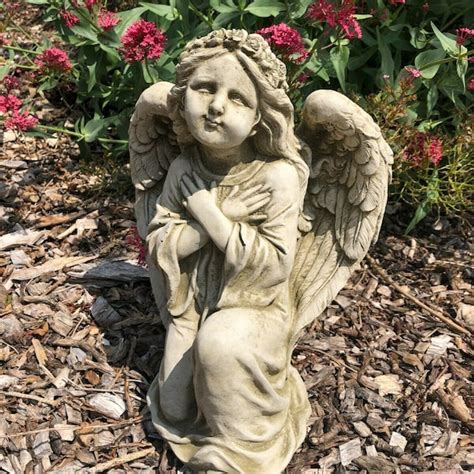 Garden Angel Kneeling Statue - Etsy