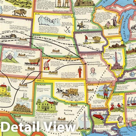 Historic Map These United States A Pictorial History Of Our Americ