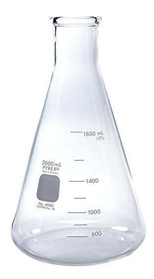 Matraz Erlenmeyer De Boca Estrecha Vidrio Pyrex De Litro