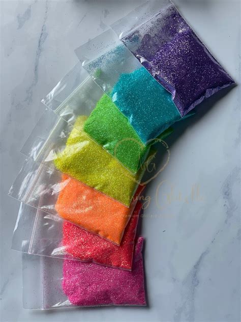 Neon Glitter Collection 7 Pack Neon Glitters OR Single Pack - Etsy