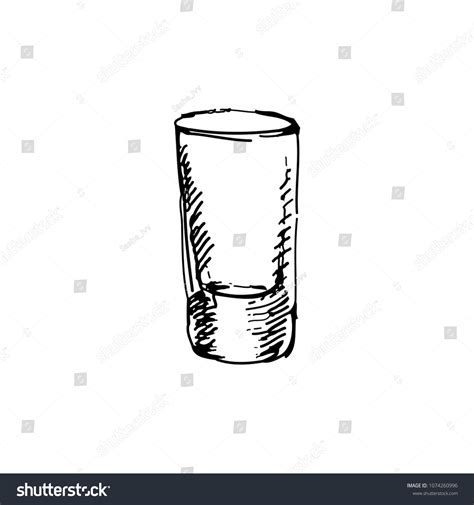 Hand Drawn Shot Glass Sketch Vector Stock Vector Royalty Free