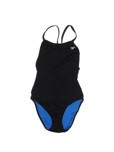 Speedo Solid Black One Piece Swimsuit Size S 39 Off Thredup