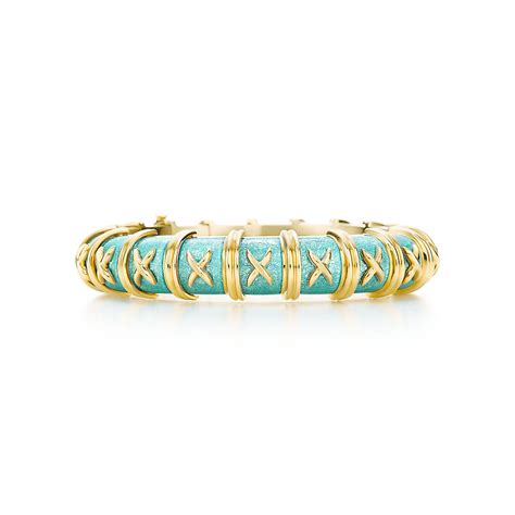 Tiffany And Co Schlumberger® Croisillon Bracelet In 18k Gold With Enamel