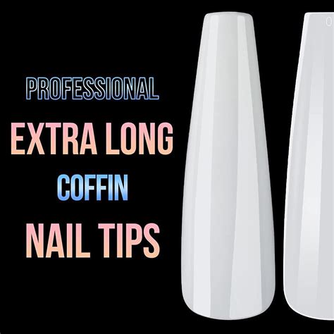 Rosy Finch Xxl Extra Long Coffin Stick On Nails White Long Press