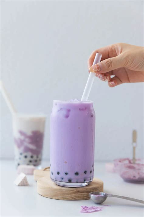 Taro Milk Tea Taro Boba Dreaming Purple Boba China Sichuan Food