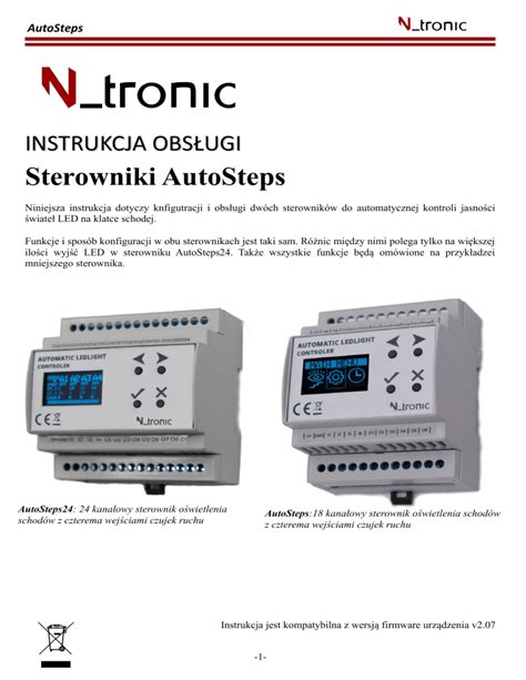 Instrukcja Autosteps Sterownik Podswietlenia Schodow Ntronic Pl