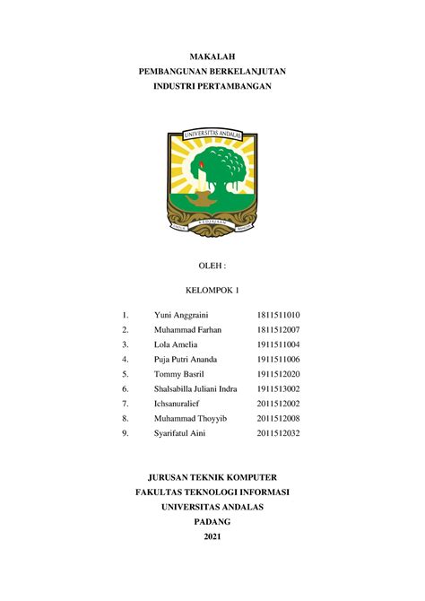 Makalah Pembangunan Berkelanjutan Industri Pertambangan Makalah Pembangunan Berkelanjutan