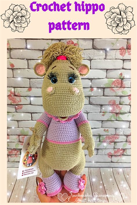 Crochet Hippo Pattern Digital Tutorial English Pdf Pattern Easy