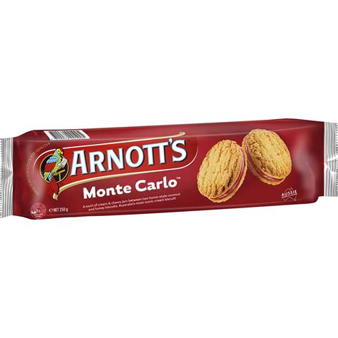 Arnotts Monte Carlo Cream Biscuits 250g Woolworths