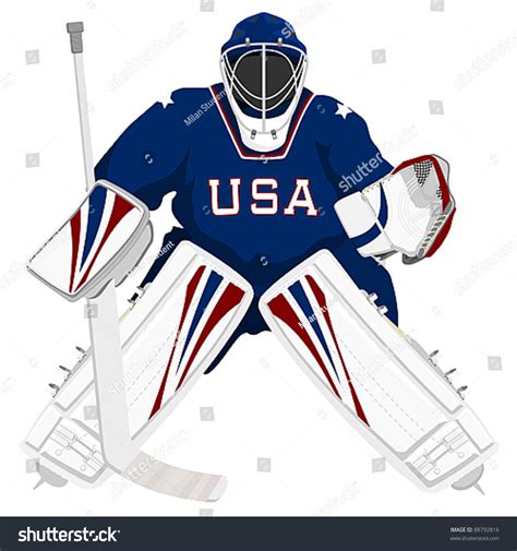 Team Usa Hockey Goalie Stock Vector Royalty Free 88792816 Shutterstock