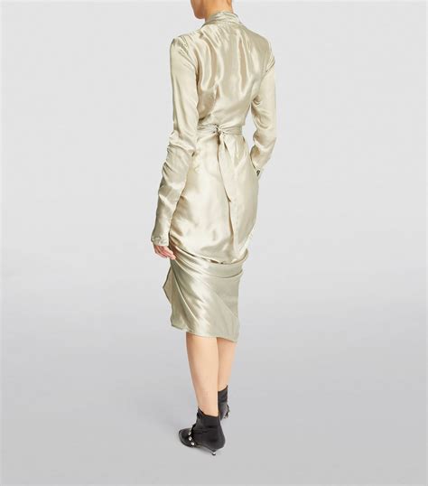 Rick Owens Silk Blend Wrap Dress Harrods Us