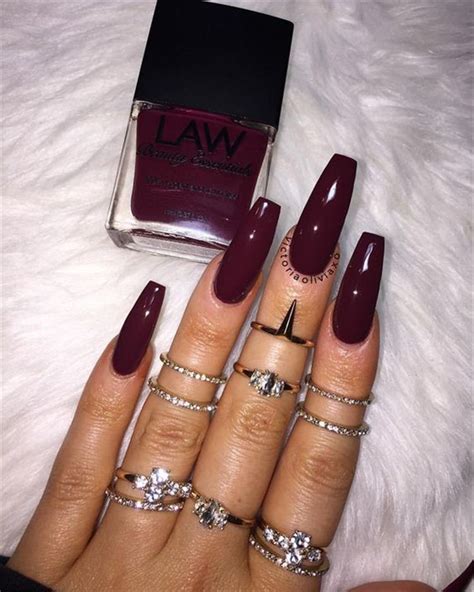 Gorgeous Burgundy Nail Color With Designs For The Coming Valentines Day Burgundy Nail