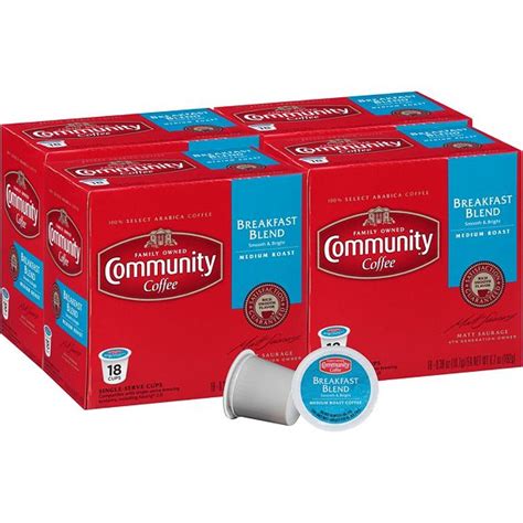 Community Coffee Breakfast Blend Medium Roast Single Serve Pods Keurig