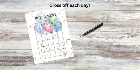 Retirement Countdown Calendar Instant Download Printable PDF - Etsy