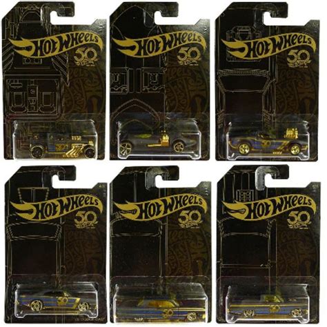 Hot Wheels Th Anniversary Black Gold Complete Set With Chase Car