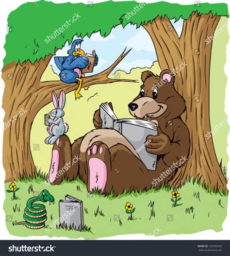 Animals Reading Stock Vector (Royalty Free) 163335050 | Shutterstock