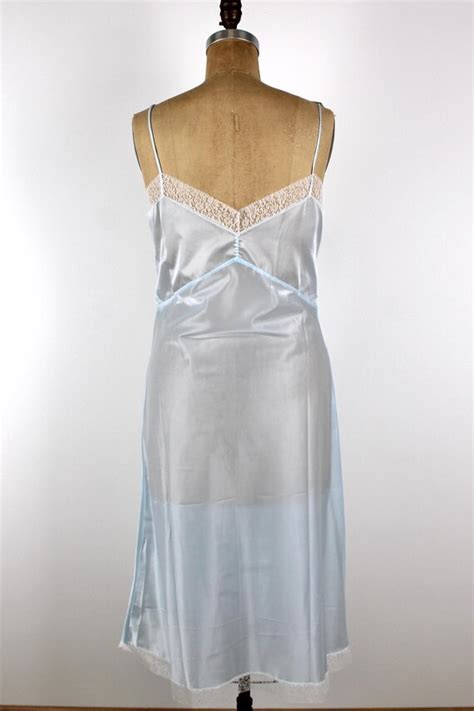 S Vintage Piece Lingerie Set Blue Nylon And L Gem