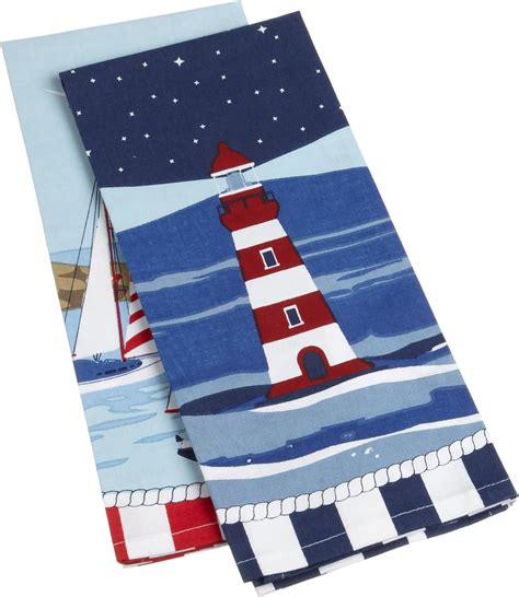 Dii Nautical Print Kitchen Towel Set Of 2 Home And Kitchen