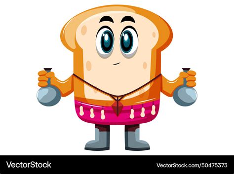 Cute Bread Character Design Royalty Free Vector Image