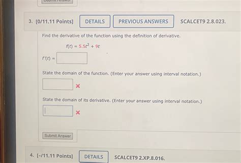 Solved Points Scalcet Find The Derivative Chegg