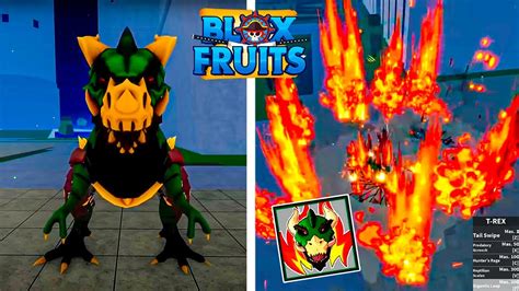 Showcase Da Nova Fruta Do Dinossaouro No Blox Fruits Youtube