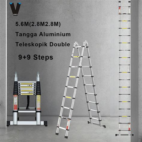 BOWEITI 5 6M 2 8M 2 8M Ladder 18 Steps Two Way Multipurpose