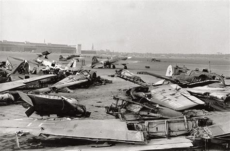 Soviet Conquest Of Airport Tempelhof Destructed German Aeroplanes On