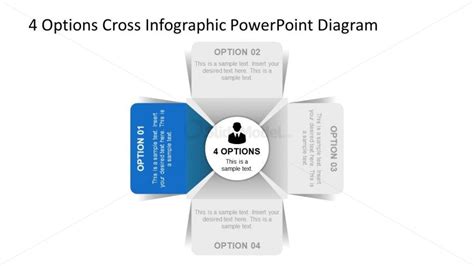 Cross Infographic 4 Steps PowerPoint - SlideModel