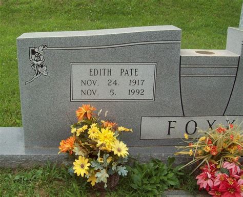 Edith Pate Foxx 1917 1992 Mémorial Find a Grave