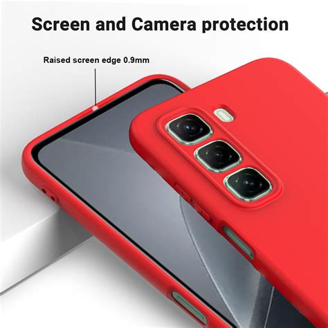 For Infinix Hot Pro G Solid Color Liquid Silicone Dropproof Full Coverage Phone Case Red