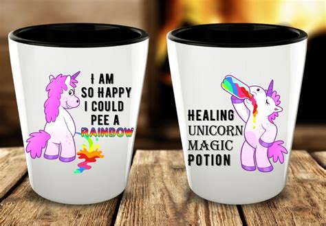 Unicorn Shot Glasses Set Of 2 Funny Shot Glasses Unicorn Ts Etsy