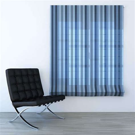 Blue Striped Roman Blinds - 3D Model by cgaxis