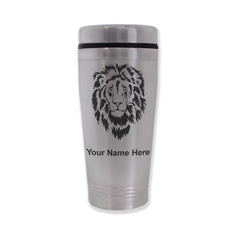 Commuter Travel Mug Lion Head Personalized Engraving Included