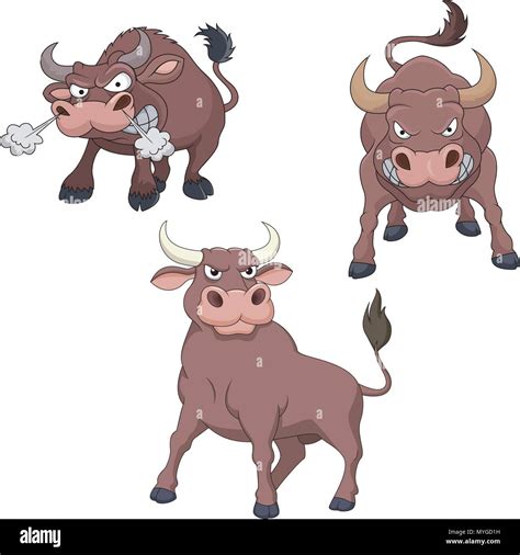 Cartoon angry bull collection set Stock Vector Image & Art - Alamy