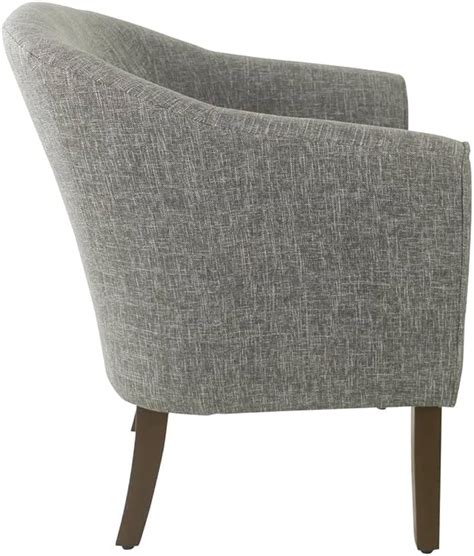 Homepop Chunky Barrel Shaped Flax Brown Textured Accent Chair K