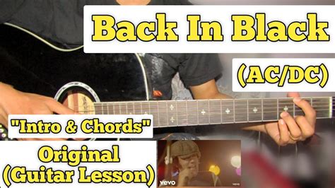 Back In Black Ac Dc Guitar Lesson Intro And Chords With Tabs Youtube