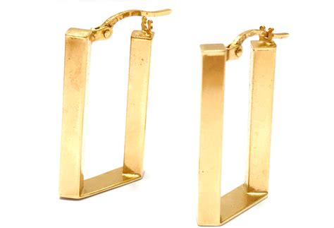 Sold Price 9ct Yellow Gold Rectangular Shaped Hoop Earring Invalid