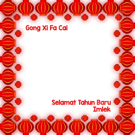 Selamat Tahun Baru Imlek Gong Xi Fa Cai Bingkai Lampion Png Vectores