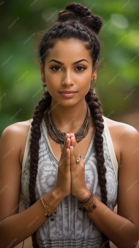 Premium Ai Image Sri Lanka Girl Two Hands Pressed Together In Prayer