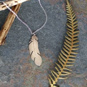 Sterling Silver Feather Pendant Necklace Silver Feather Pendant